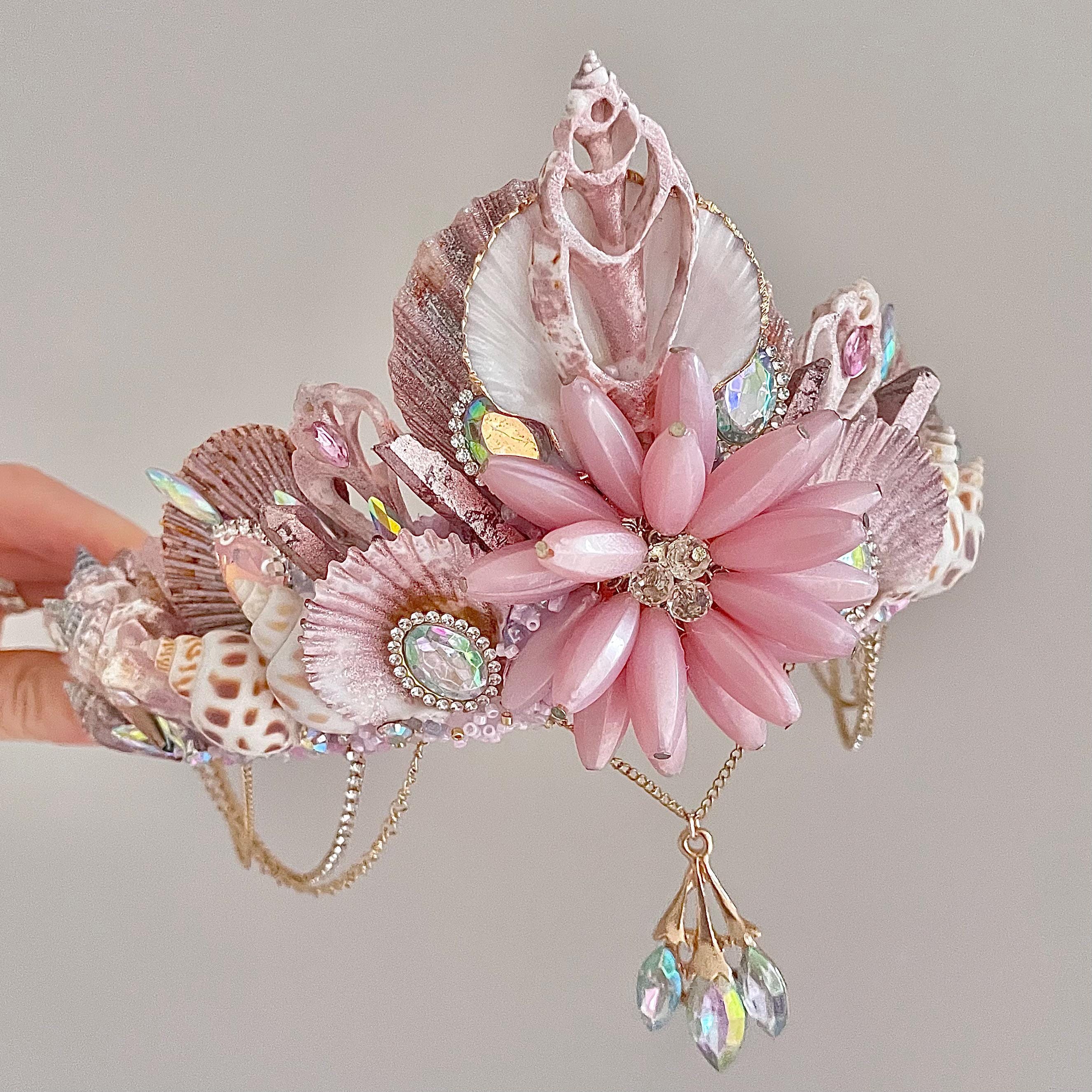 Stunning Shades of Pink Crystals Hair Headband-OSFM Brianna Cannon Pink Sparkle Headband with Red and Green  main image 4