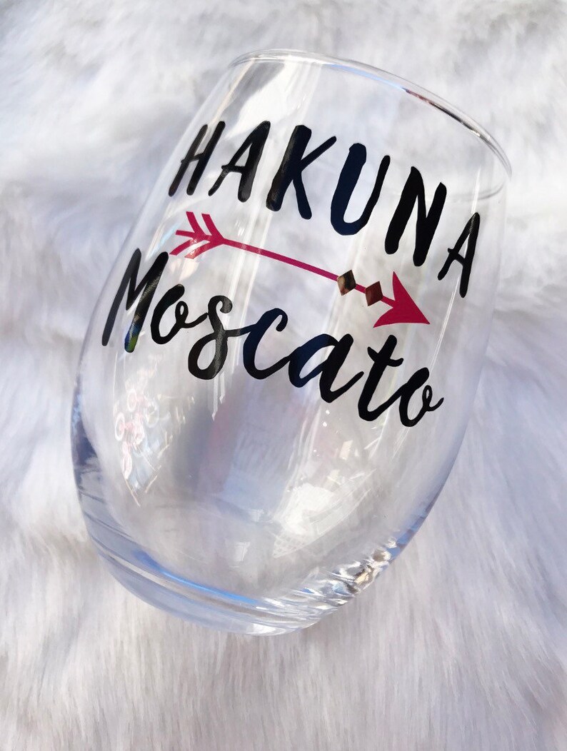 Rose All Day stemless wine glass Funny wine saying Hakuna Moscato melot prosecco pinot