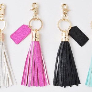 Personalized Monogram KeyChain Gift Leather Tassel Gift ready to ship