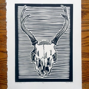 Found Skull No. 1 Woodcut Print
