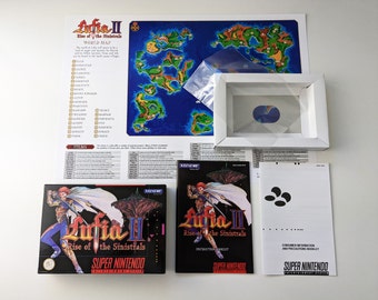 Lufia II Rise of the Sinistrals - Super Nintendo - Complete Pack Box, Manual, Poster, Inner tray (No Game)
