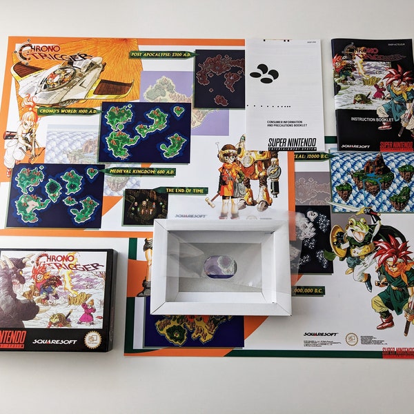 Chrono Trigger - Super Nintendo - Complete Pack Box, Manual, Poster, Inner tray (No Game)