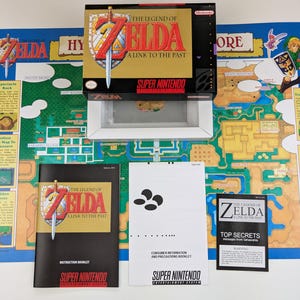 Zelda A Link to the Past - Super Nintendo - PAL - Complete Pack Box, Manual, Hints Book, Poster, Inner tray (No Game)