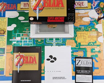 Zelda A Link to the Past - Super Nintendo - PAL - Complete Pack Box, Manual, Hints Book, Poster, Inner tray (No Game)