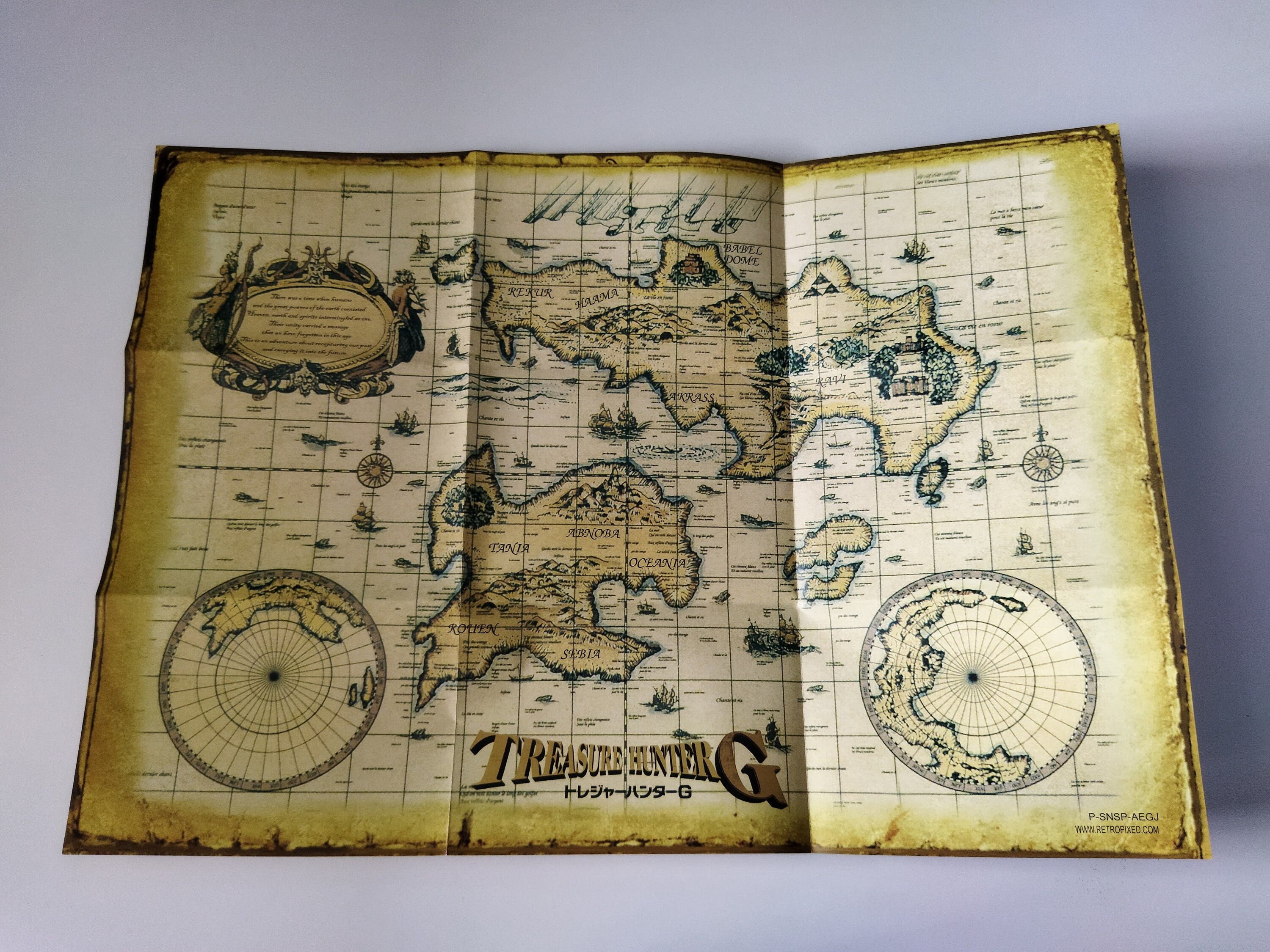 Treasure Hunter G - Super Nintendo - Poster/Map (FOLDED)