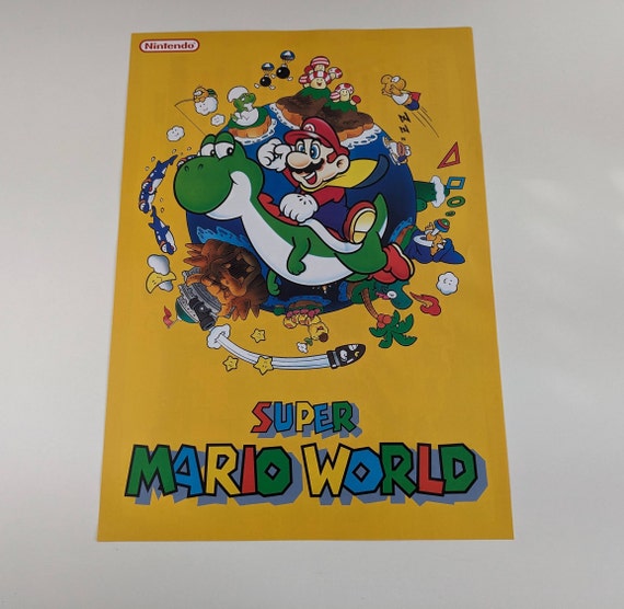 Super Mario World - Super Nintendo - Poster/map (FOLDED) - Etsy