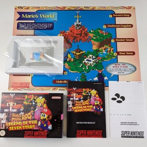 Super Mario RPG - Super Nintendo - Coffret complet, manuel, poster, plateau intérieur (sans jeu)