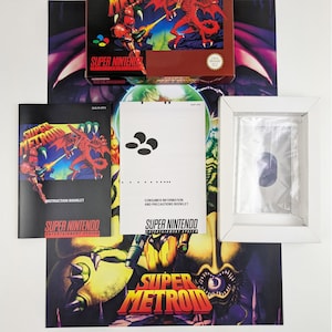 Super Metroid – Super Nintendo – PAL – Komplette Packungsbox, Handbuch, Poster, Innenschale (kein Spiel)