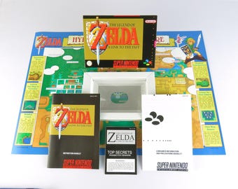 Zelda A Link to the Past - Super Nintendo - PAL - Complete Pack Box, Manual, Hints Book, Poster, Inner tray (No Game)