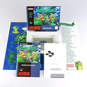 Secret of Mana 2 - Super Nintendo - PAL - Complete Pack Box, Manual, Poster, Inner tray (No Game)