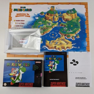 Super Mario World - Super Nintendo - Komplette Packungsbox, Handbuch, Poster, Innenschale (kein Spiel)