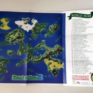 Secret of Mana 2 - Super Nintendo - Poster/Kaart (GEVOUWEN)
