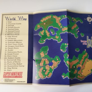 Trésor des Rudras - Super Nintendo - Affiche/Carte (PLIÉ)