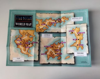 Star Ocean - Super Nintendo - Poster/Map (FOLDED)