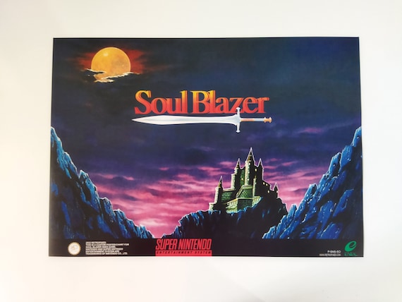 Soul Blazer - Super Nintendo - Poster/map (FOLDED) - Etsy