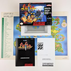 Lufia & The Fortress of Doom - Super Nintendo - VS - Complete verpakking, handleiding, poster, binnenbak (geen spel)
