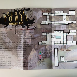 Tour de l'Horloge - Super Nintendo - Carte (PLIÉE)