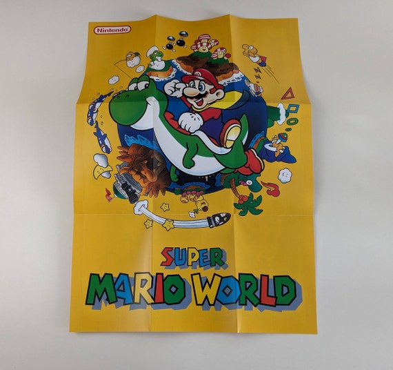 Super Mario World - Super Nintendo - Poster/map (FOLDED) - Etsy