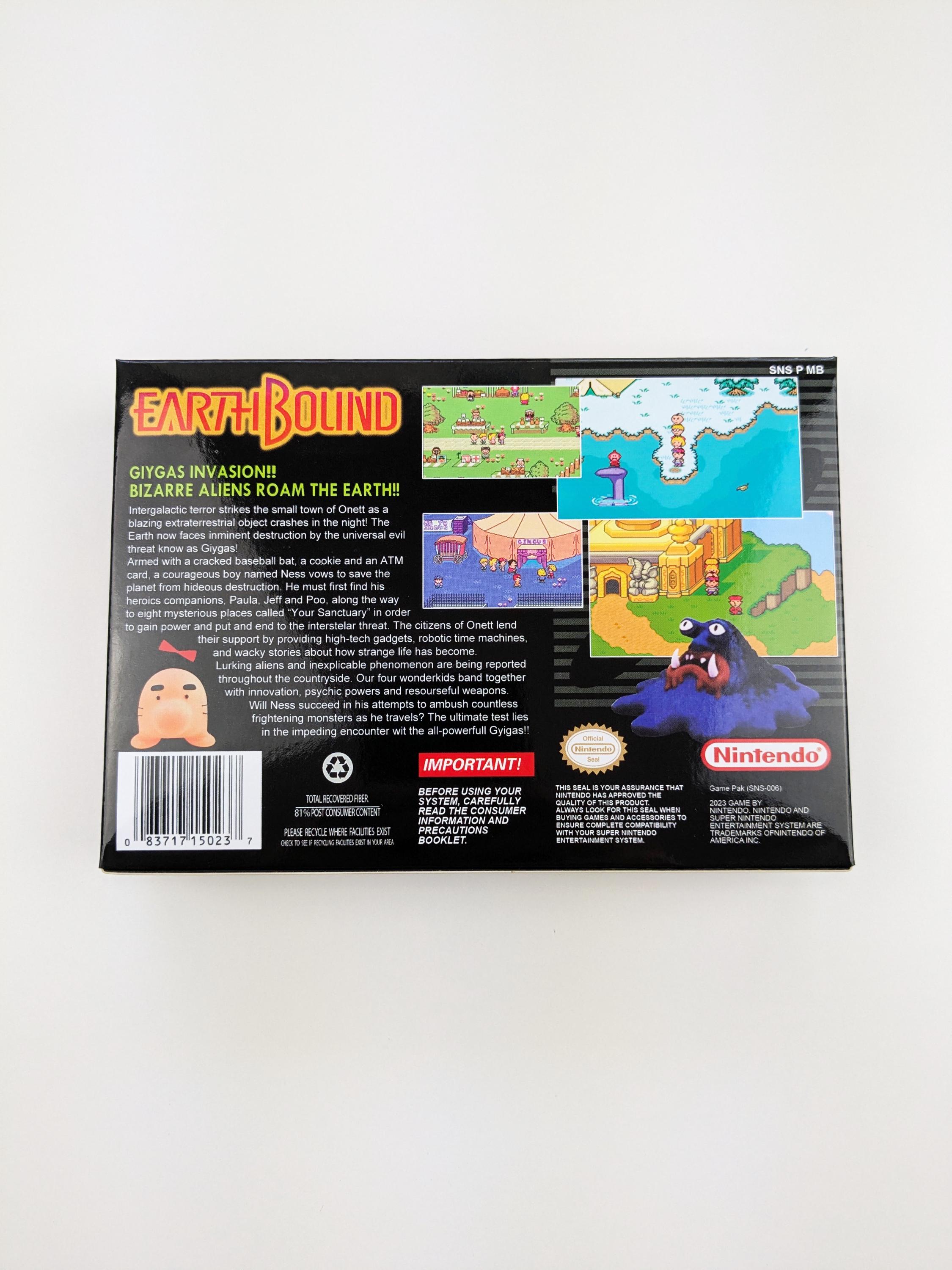 Earthbound - Super Nintendo - USA - Complete Pack Box, Manual, Poster ...