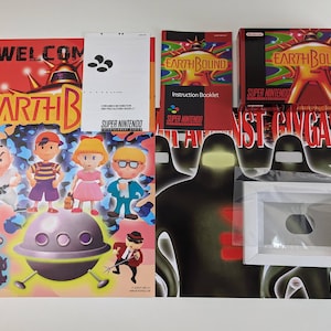 Earthbound - Super Nintendo - Complete verpakking, handleiding, poster, binnenlade (geen spel)