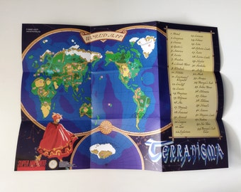 Terranigma - Super Nintendo - Poster/Map (FOLDED)