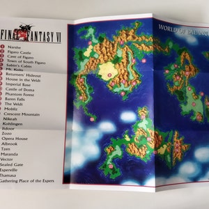Final Fantasy VI - Super Nintendo - Poster/Carte (PLIÉ)