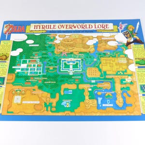 The Legend of Zelda A Link to the Past - Super Nintendo - Poster/Mappa (PIEGATO)