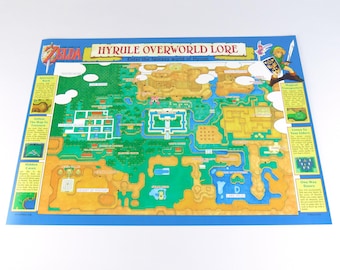 The Legend of Zelda A Link to the Past - Super Nintendo - Poster/Map (FOLDED)