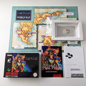 Star Ocean - Super Nintendo - Complete Pack Box, Manual, Poster, Inner tray (No Game)