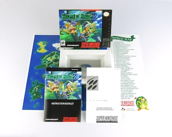 Secret of Mana 2 - Super Nintendo - Complete Pack Box, Manual, Poster, Inner tray (No Game)