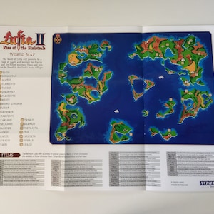 Lufia II Rise of the Sinistrals - Super Nintendo - Affiche/Carte (PLIÉE)
