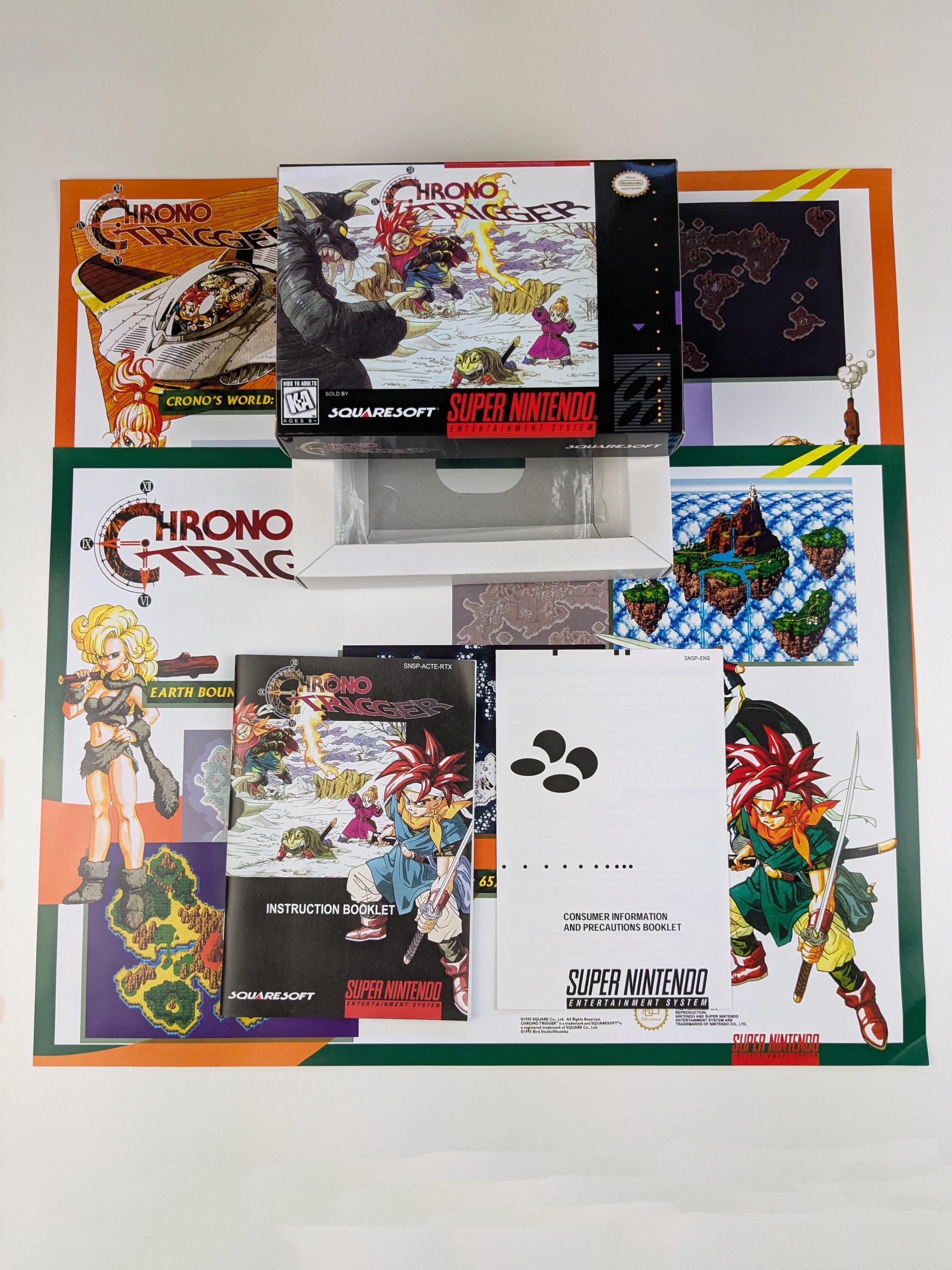 Chrono Trigger – Super Nintendo – Komplette Packungsbox, Handbuch, Poster, Innenschale (kein Spiel)