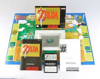 Zelda A Link to the Past - Super Nintendo - USA - Complete Pack Box, Manual, Hints Book, Poster, Inner tray (No Game)