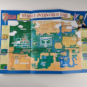 The Legend of Zelda: A Link to the Past – Super Nintendo – Poster/Karte (GEFALTET)