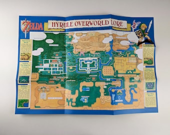 The Legend of Zelda A Link to the Past - Super Nintendo - Poster/Map (FOLDED)