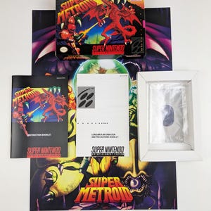 Super Metroid - Super Nintendo - USA - Complete Pack Box, Manual, Poster, Inner tray (No Game)