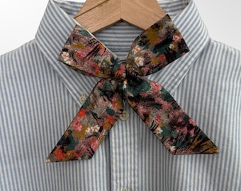 Liberty London Neck Bow – Abstract Floral Cotton Bow Tie for Women, Handmade in Tana Lawn™