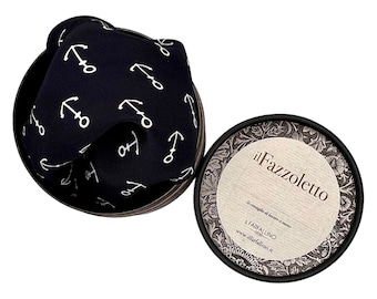 Pocket handkerchief anchor and duck, silk, cotton, pochette, pocket Square, blue, white