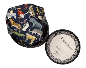 Quey pocket handkerchief, pocket square, cotton, Liberty London, cotton, blue, panda, gift, groom, wedding