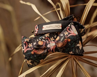 Bow tie Forbidden Fruit, papillon, wedding, flower, grey, flowers, nature, bow tie, marriage, liberty london, bird