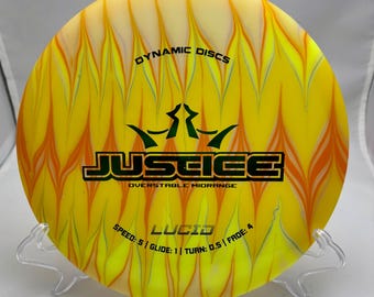Dyed Dynamic Discs Justice , Lucid plastic, 174 grams, disc golf disc, very lightly used.