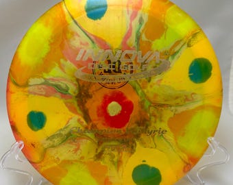 Innova Valkyrie dyed disc golf disc, pearly Champion plastic, 169 grams, 9 4 -2 2 , used condition, some scuffs.