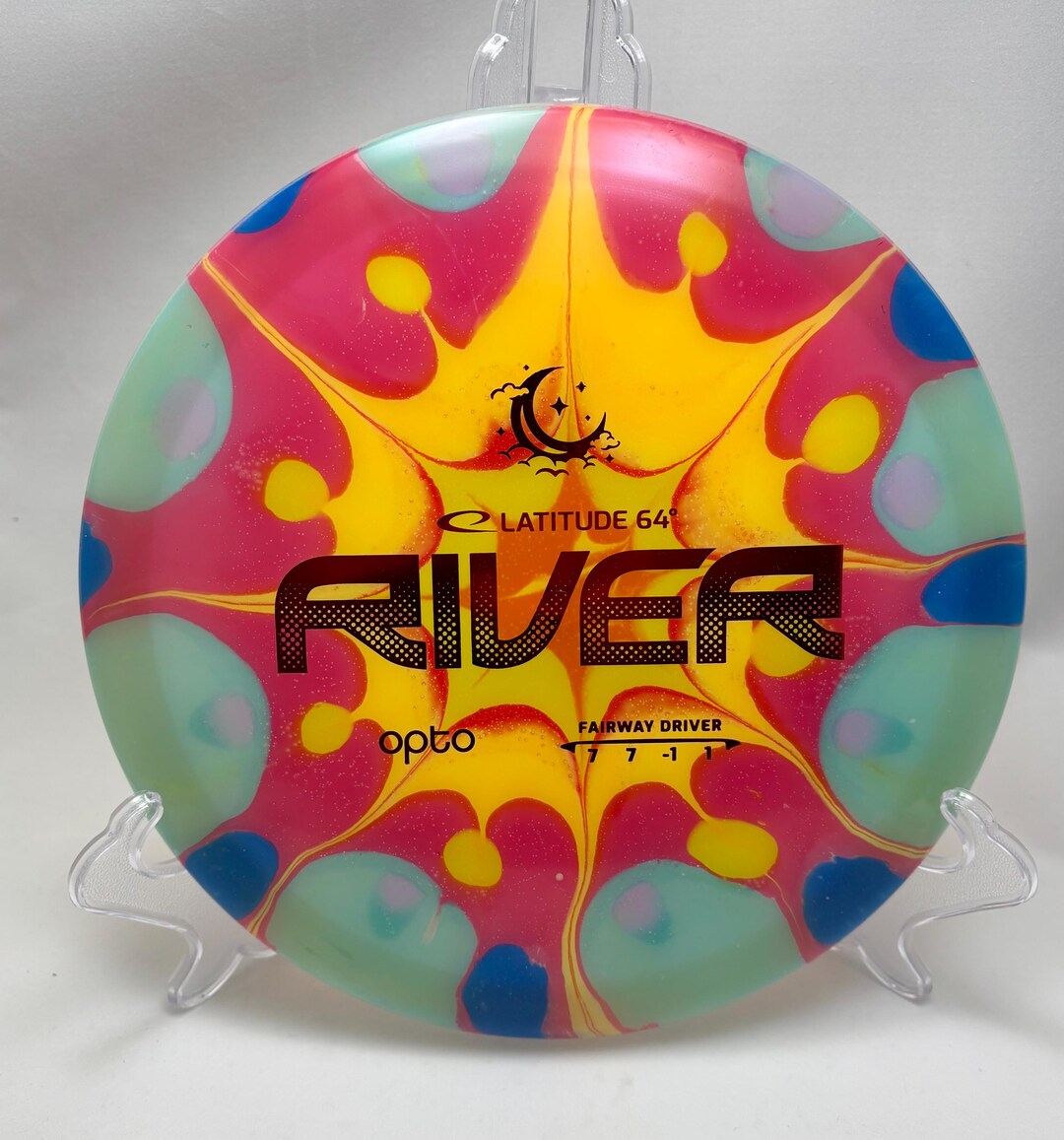 River Disc Latitude 64 River Dyed Disc Golf Disc, Moonshine Glow Plastic, 175 ...