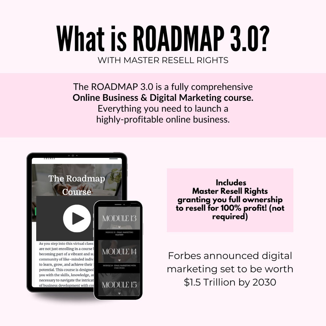 ROADMAP 3.0 Digital Marketing Course With Master Resell Rights- - Etsy