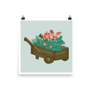 Wheelbarrow Flower Garden Art Print