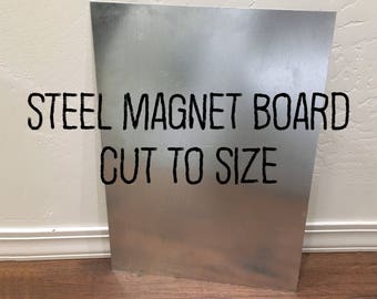 Steel Bare Metal Board for Magnets - Custom Cut to Your Size - DIY Magnet Board