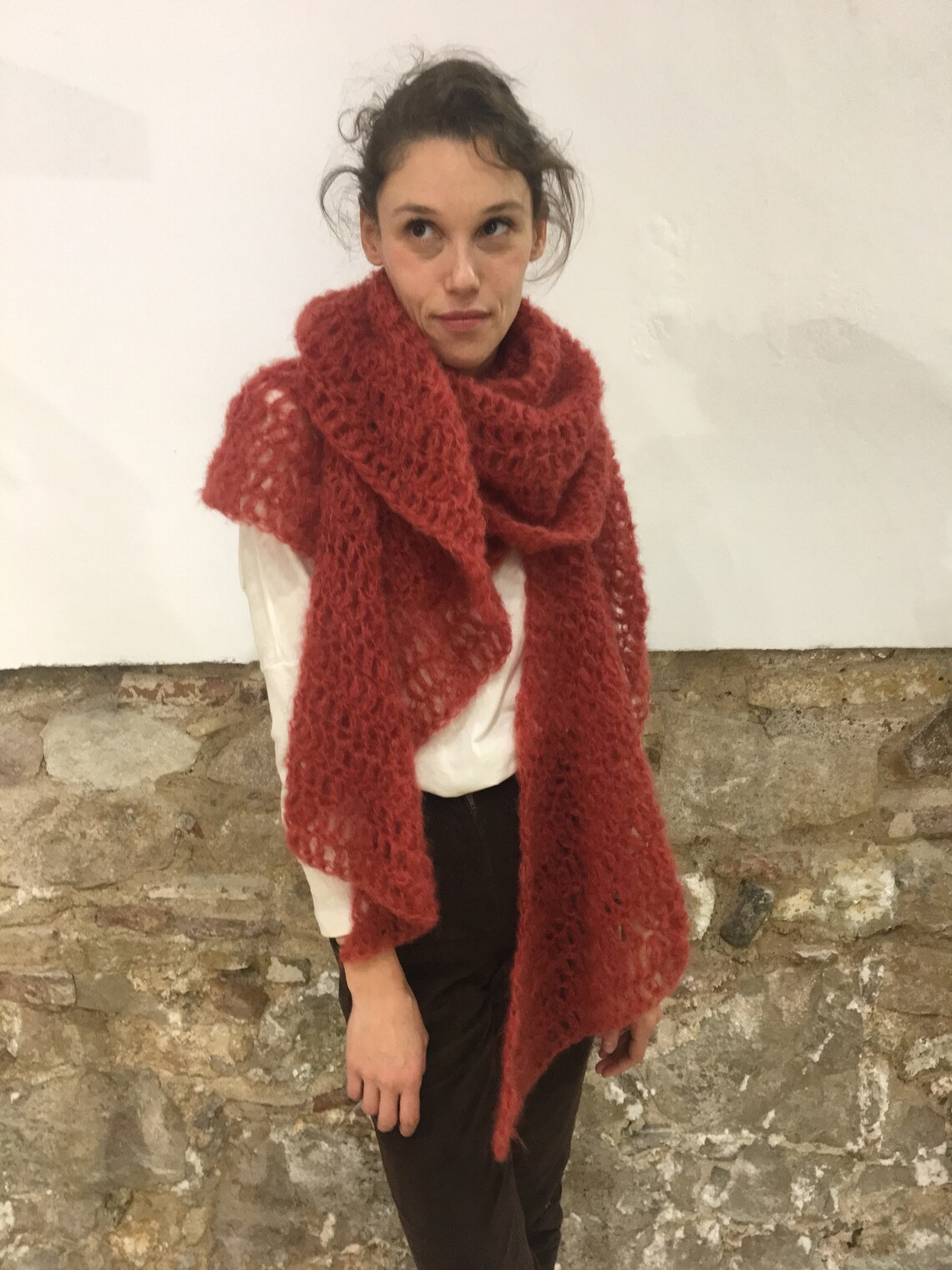 Mohair Scarf With Volume and Delicate Appearance. Hand Made Etsy Ireland