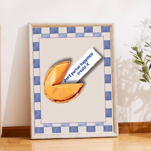 Custom Quote Fortune Cookie Poster, Retro Personalized Digital Print for Dorm, Bedroom, Living Room, Create your Own Message Art