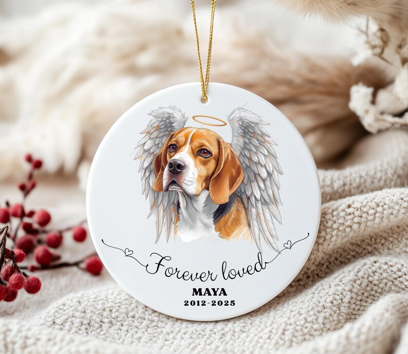 Pet Loss Sympathy Gift, Personalized Dog Memorial Ornament, Custom ...