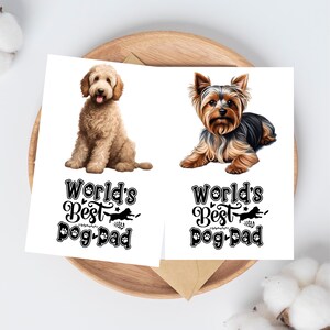 Cartão personalizado para pai de cachorro, cartão de felicitações para impressão de raça de cachorro para o Dia dos Pais do animal de estimação, cartão para o Dia dos Pais do Pai Peludo, cartão de aniversário digital para o pai
